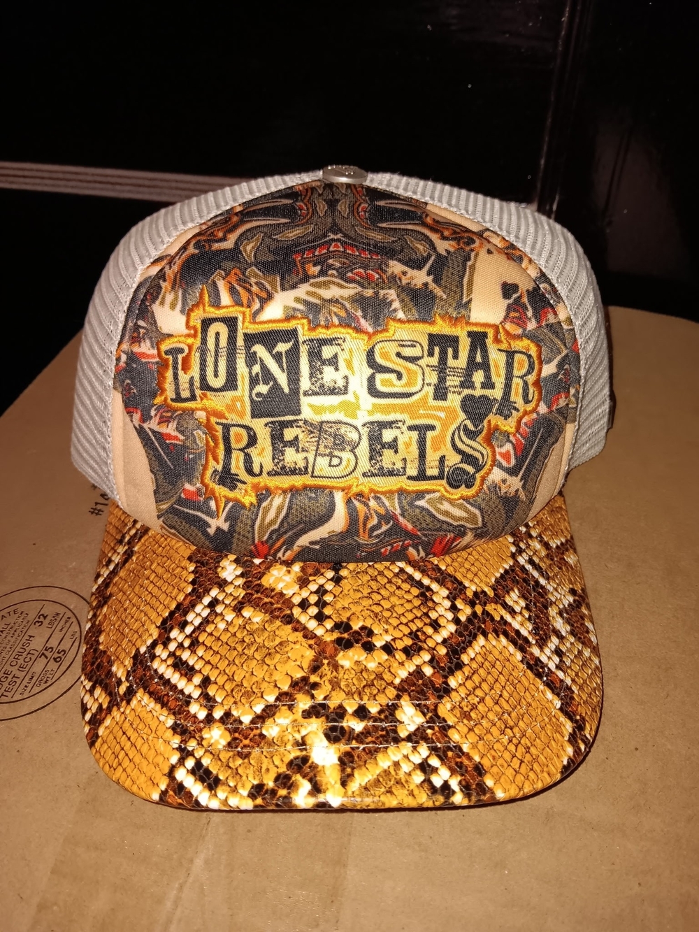 Watson Snake-Print Trucker Hat - Brown/Beige